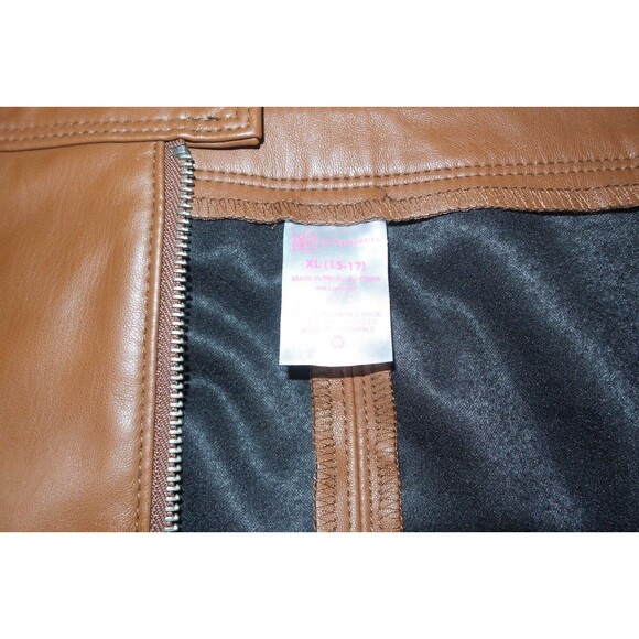 No Boundaries Women Brown Faux Leather Skirt Size 15-17 - Picture 3 of 6